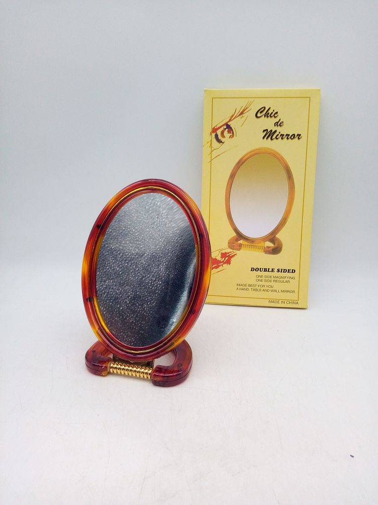 Зеркало коричн овал двустороннее 18*13см 430-6 (01043)
