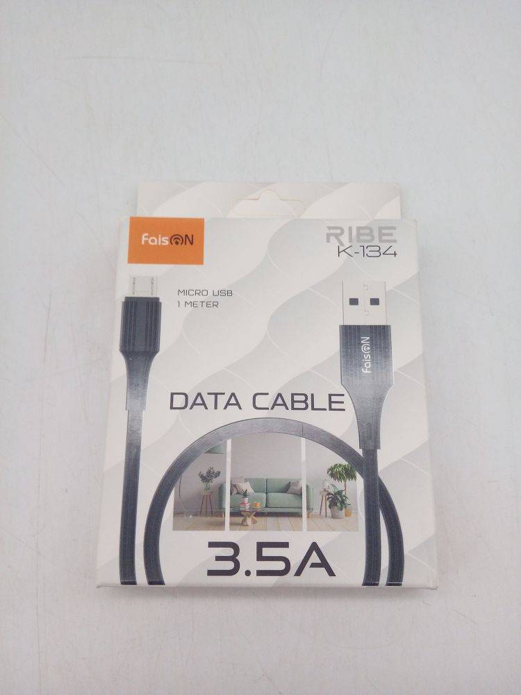 Кабель USB - микро USB FaisON К134 1.0м, 3,5A, чёрный (07194)