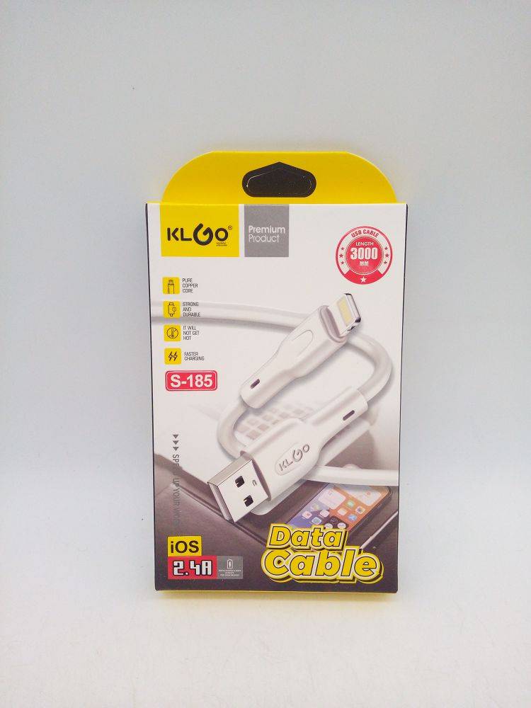 Кабель TYPE-C - 8 pin KLEO 2.4A 3м. S185 (00930)