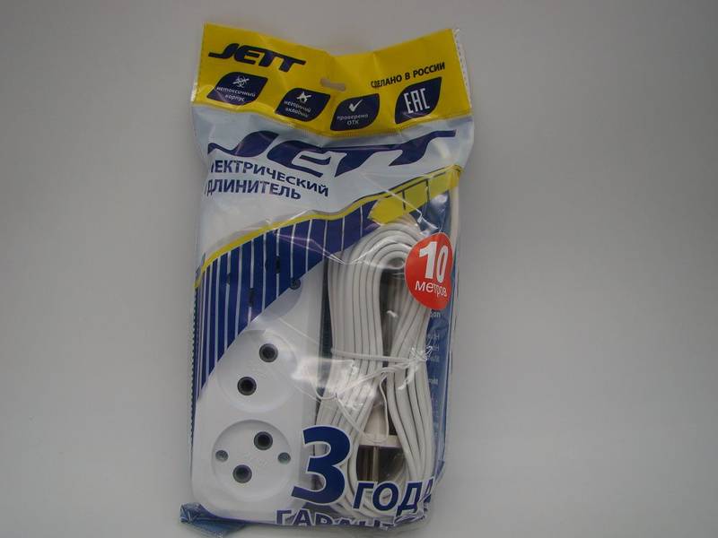 Удлинитель Jett ШВВП 3роз. 10м 6а 150-509(04290)