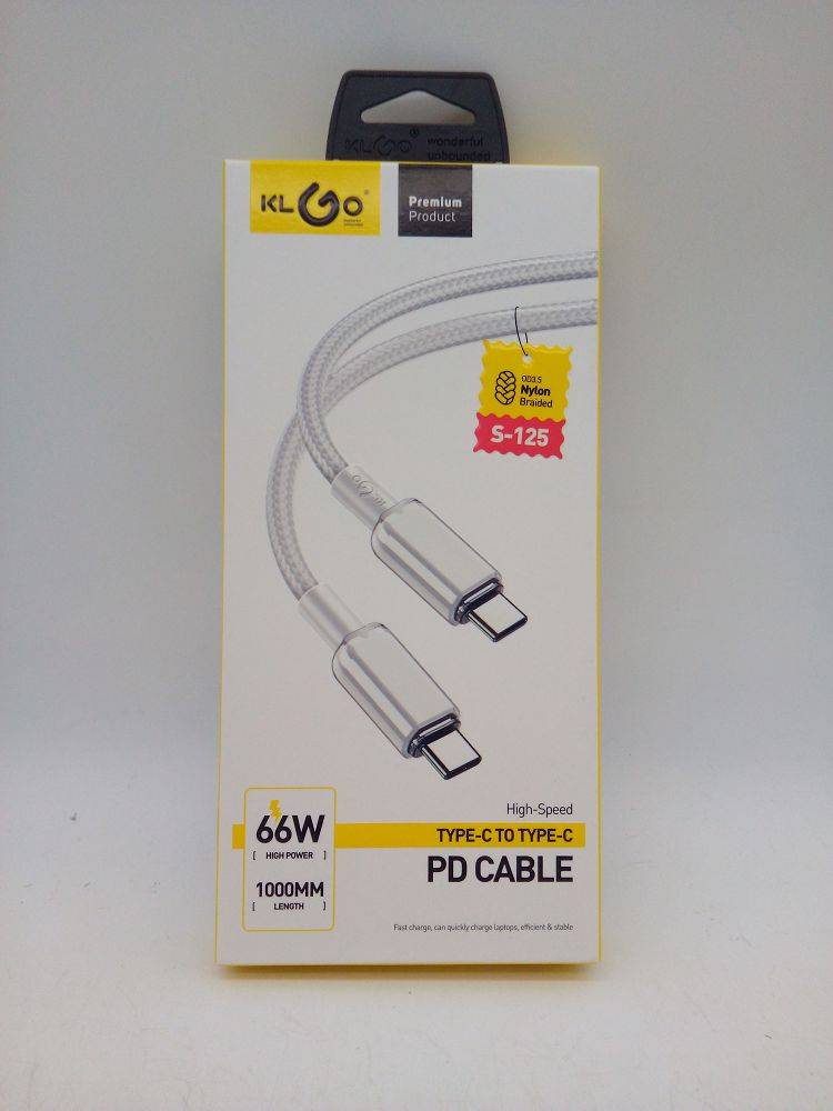 Кабель USB - Type-C KLGO S-125 2,4А 1мет белый (06