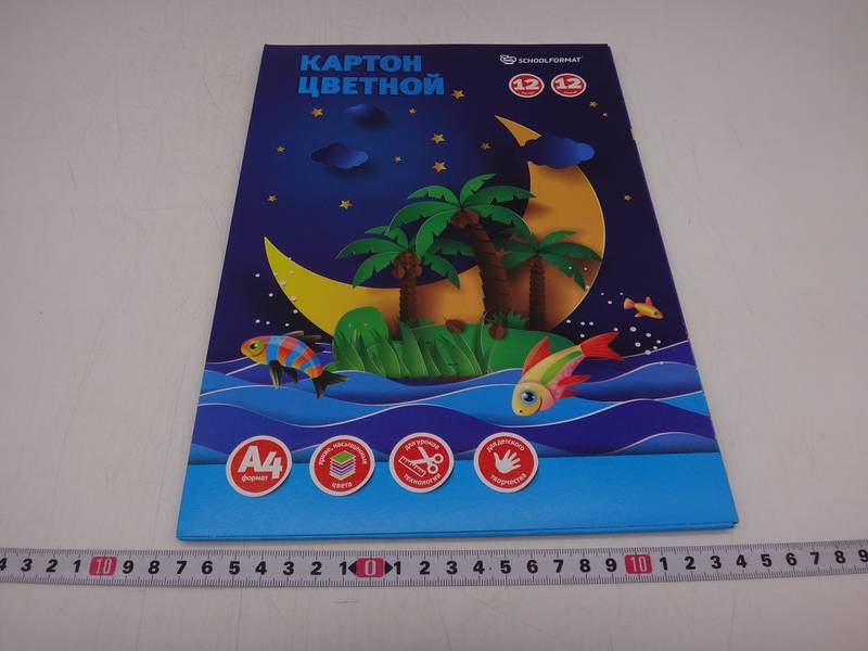 Картон цв. немел.12л.12цв.