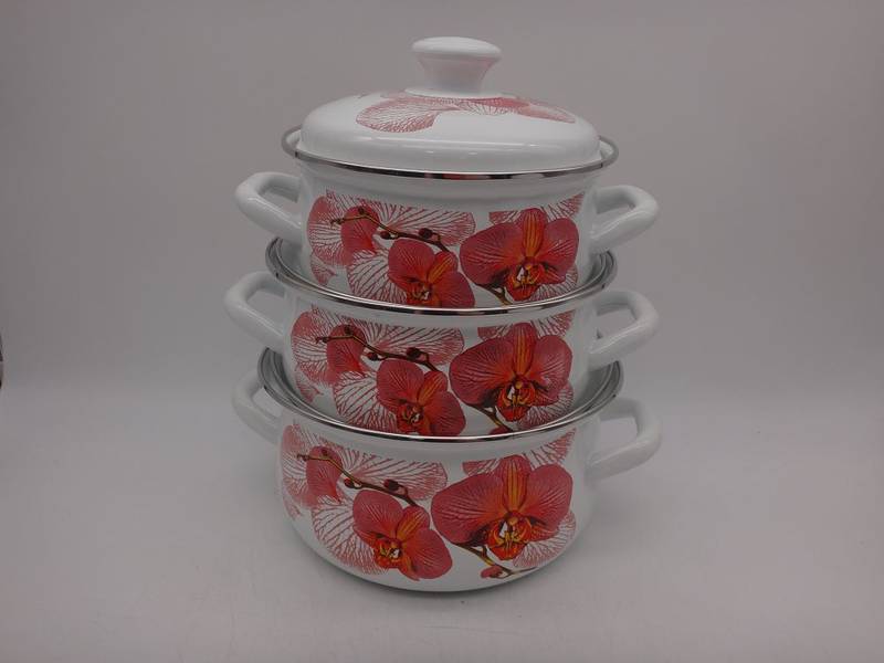 Набор кастрюль 3пр.Анжелина-1 (1,5;2,3л.) бел.(080