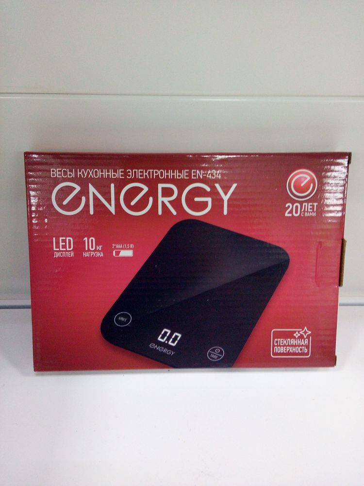 Весы кухонные Energy 434 до 10 кг. черн. (08174)